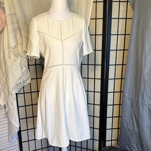 The Kooples Cream Ladder Stitch Crepe Dress